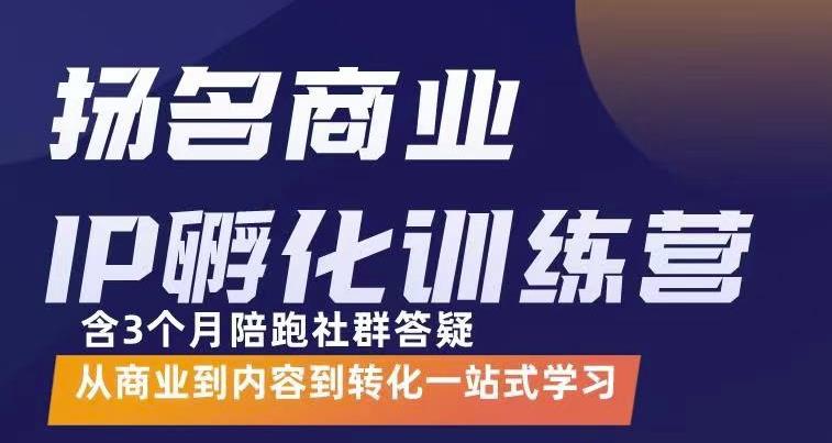 杨名商业IP孵化训练营，从商业到内容到转化一站式学 价值5980元-汇课新知资源网