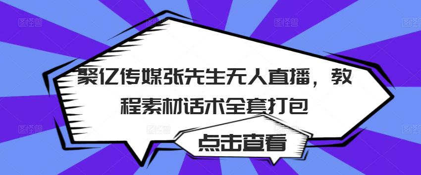 聚亿传媒张先生无人直播，教程素材话术全套打包-汇课新知资源网