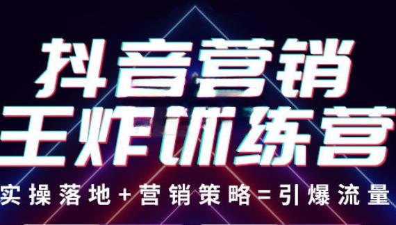 抖音营销王炸训练营，实操落地+营销策略=引爆流量（价值8960元）-汇课新知资源网