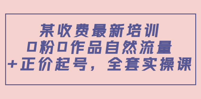 某最新收费培训内容：0粉0作品自然流量+正价起号，全套实操课-汇课新知资源网