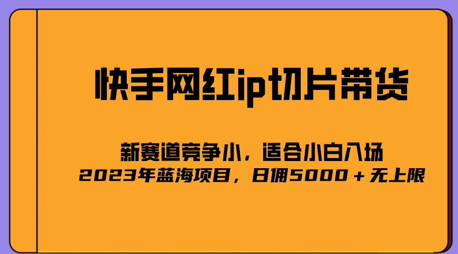 （5346期）2023爆火的快手网红IP切片，号称日佣5000＋的蓝海项目，二驴的独家授权-汇课新知资源网