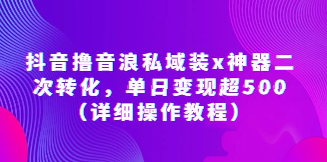 （6186期）抖音撸音浪私域装x神器二次转化，单日变现超500（详细操作教程）-汇课新知资源网