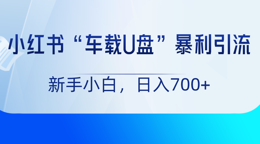 小红书“车载U盘”项目，暴利引流，新手小白轻松日入700+-汇课新知资源网