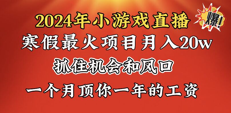 （8778期）2024年寒假爆火项目，小游戏直播月入20w+，学会了之后你将翻身-汇课新知资源网